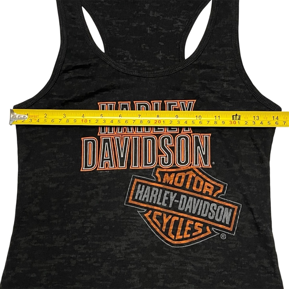 Harley Davidson Motorcycle Black Burnout Racerback Tank Top Women’s Biker Maine - Picture 9 of 9